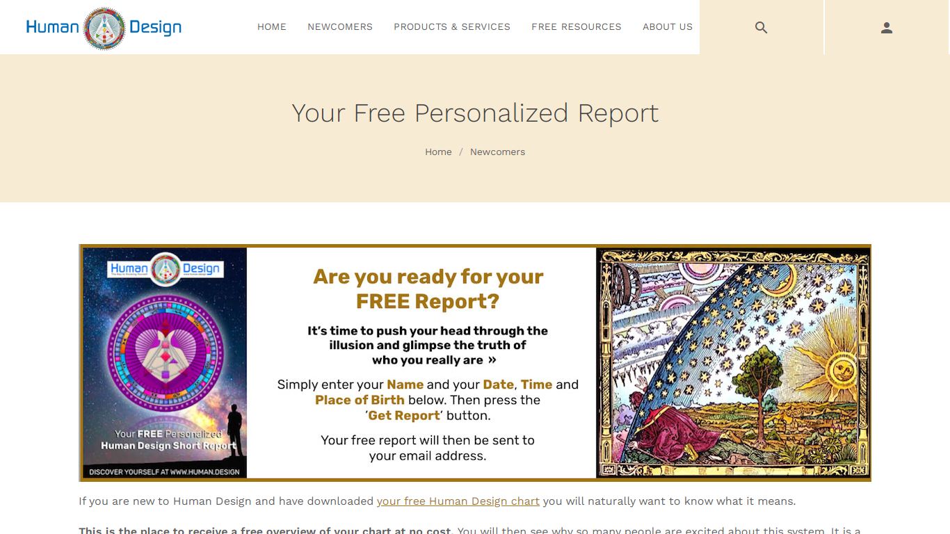 Free Personalized Report - Human.Design